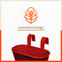 DIA Hanging Metal Pot Holders / Planters for Home / Balcony / Garden | Red - Set of 5